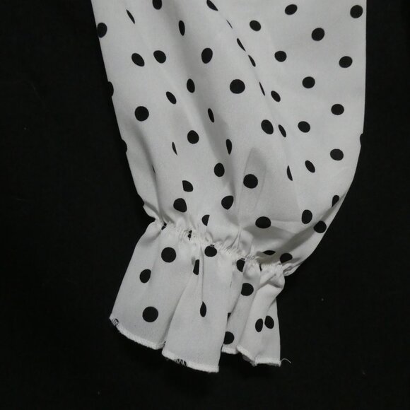 BOOHOO | size 16 | Black and White PolkaDot Romper | Tie Front - Picture 12 of 16